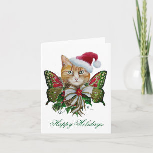 Kerstmis katje kerstkaart kaart