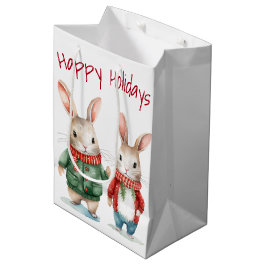 Kerstmis Katoenstaart Konijn Paar Medium Cadeauzakje