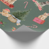 Kerstmis-Katten Cadeaupapier (Hoek)