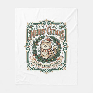 Kerstmis Katten Kerst Vintage Vector Kunst T-shirt Fleece Deken