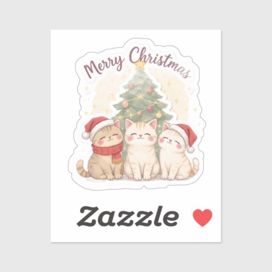 Kerstmis Katten Sticker (Vel)