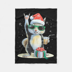 Kerstmis Kawaii Eekhoorn Bubble Tea Boba Eekhoorn Fleece Deken