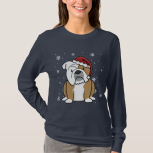 Kerstmis Kawaii English Bulldog T-shirt