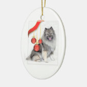 Kerstmis Keeshond Keramisch Ornament (Links)