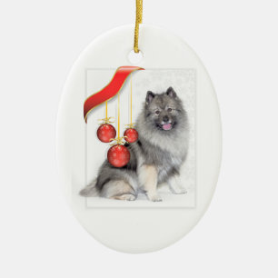 Kerstmis Keeshond Keramisch Ornament