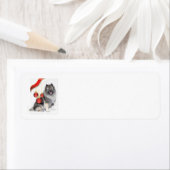 Kerstmis Keeshond Return Address Etiket (Insitu)
