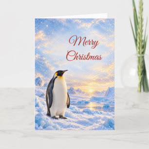 Kerstmis Keizerspinguïn Antarctica  Feestdagen Kaart
