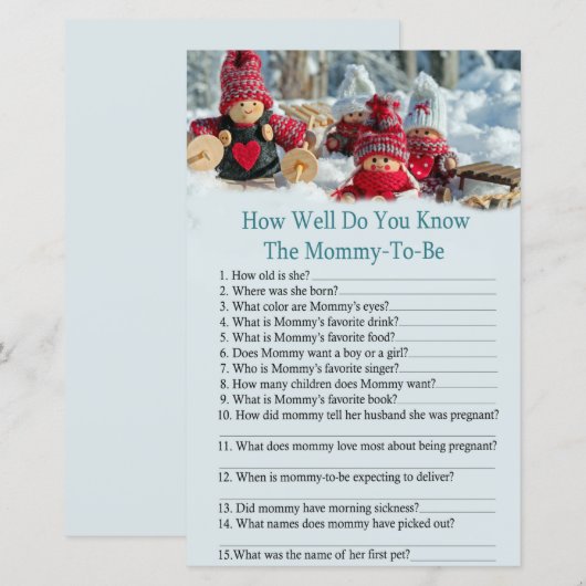 kerstmis kent baby shower goed (Voorkant / Achterkant)