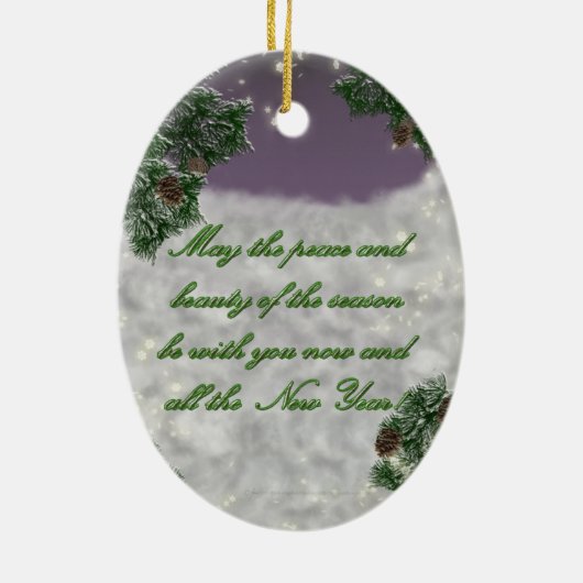 Kerstmis Keramisch Ornament (Achterkant)