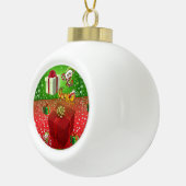 Kerstmis Keramische Balornament, Elf Bal Ornament (Rechts)