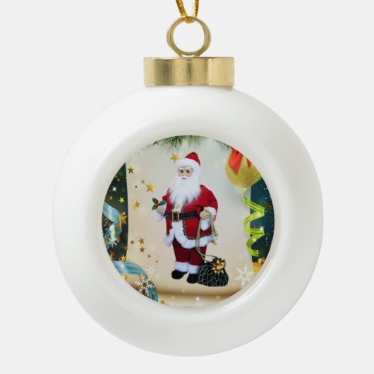 Kerstmis Keramische Balornament, Sinterklaas Bal Ornament (Voorkant)