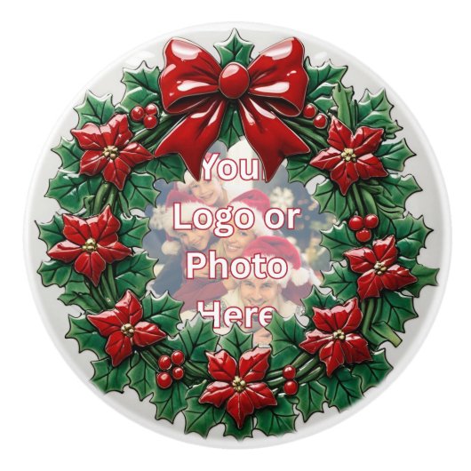  kerstmis keramische knop (Voorkant)