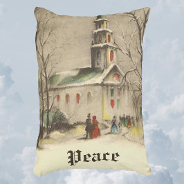 Kerstmis, kerk in winterslaap accent kussen
