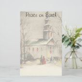 Kerstmis, kerk in winterslaap briefpapier (Staand voorkant)