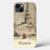 Kerstmis, kerk in winterslaap Case-Mate iPhone case (Achterkant)