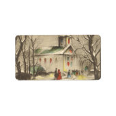 Kerstmis, kerk in winterslaap etiket (Voorkant)