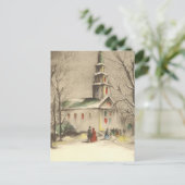 Kerstmis, kerk in winterslaap feestdagenkaart (Staand voorkant)