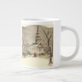 Kerstmis, kerk in winterslaap grote koffiekop (Rechts)