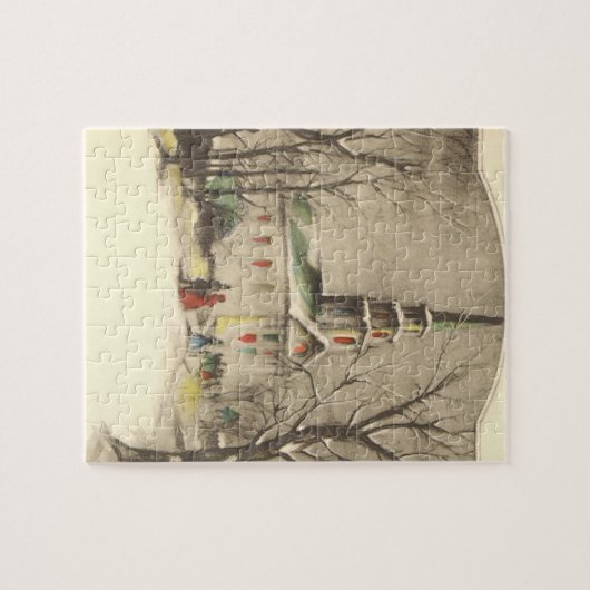 Kerstmis, kerk in winterslaap legpuzzel (Horizontaal)