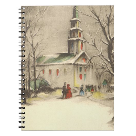 Kerstmis, kerk in winterslaap notitieboek (Voorkant)