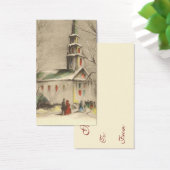 Kerstmis, kerk in winterslaap visitekaartjes (Bureau)