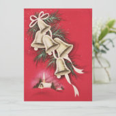 Kerstmis Kerkklok Oud Feestdagenkaart (Staand voorkant)