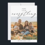 Kerstmis Kerst alles, Familie Foto Overlay Feestdagenkaart<br><div class="desc">Prettig Kerst alles, Prettige Feestdagen, Zalig Kerstmis. Vier het seizoen met deze familie fotokaart (gedrukt en / of direct download), in moderne eigentijdse zachte romantische script overlay. Het is volledig aanpasbaar en gepersonaliseerd met je eigen groet boodschappen. Het is eenvoudig, gemakkelijk, maar modern minimalistisch en feestelijk. Dit is de perfecte...</div>