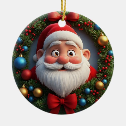 Kerstmis Kerst-animatie Kerstman Keramisch Ornament (Voorkant)