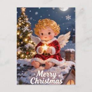 Kerstmis Kerst engel baby meisje Briefkaart