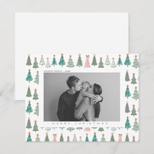 Kerstmis Kerst Familie Foto Feestdagenkaart (Voorkant / Achterkant)