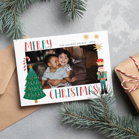 Kerstmis Kerst Familie Foto Kerstkaart