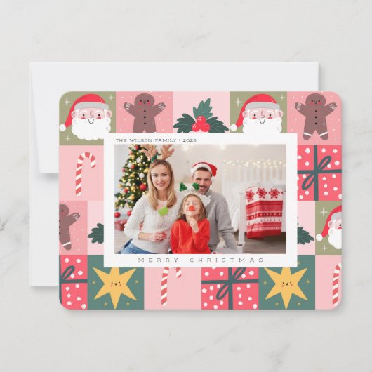 Kerstmis Kerst Familie Foto Kerstkaart (Voorkant)