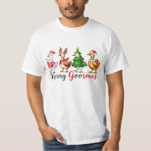 Kerstmis Kerst Feestelijke Ganzen Tri-Blend T-shir