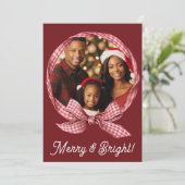Kerstmis Kerst foto kerstkaart Merry & Bright (Staand voorkant)