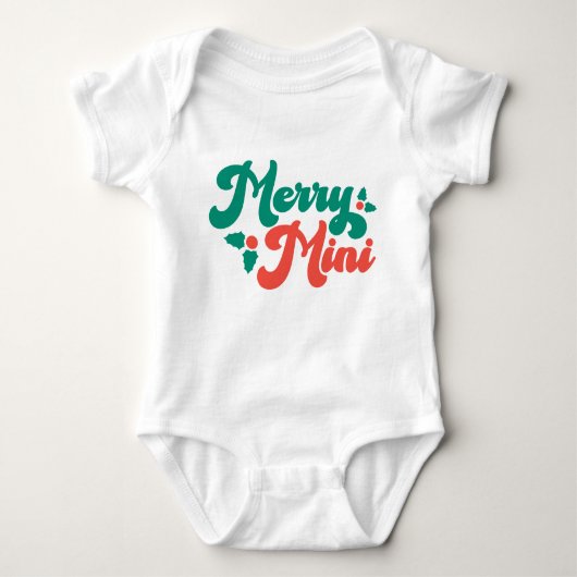 Kerstmis Kerst Mini Cute Moderne Typografie Script Romper (Voorkant)