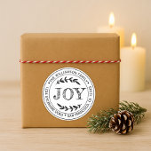 Kerstmis Kerst Rond Retouradres met Landelijke Mod Ronde Sticker