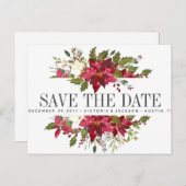 Kerstmis | Kerst Winter TROUWEN datum reserveren Aankondigingskaart (Voorkant / Achterkant)