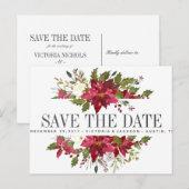 Kerstmis | Kerst Winter TROUWEN reserveer de datum Aankondigingskaart (Voorkant / Achterkant)