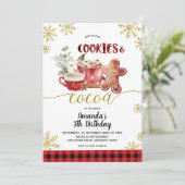 Kerstmis Kerst Winter Verjaardag Koekjes en Cacao Kaart (Staand voorkant)