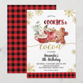 Kerstmis Kerst Winter Verjaardag Koekjes en Cacao Kaart (Voorkant / Achterkant)