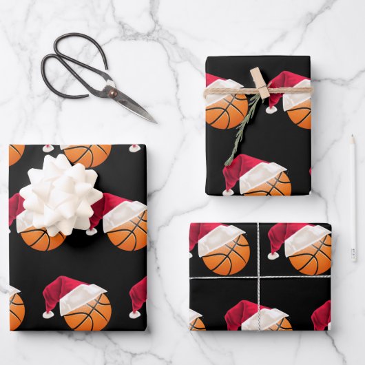 Kerstmis: kerstbal Sports Santa Holiday Inpakpapier Vel (Voorkant)
