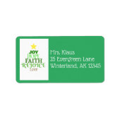 Kerstmis: kerstboom etiket (Voorkant)