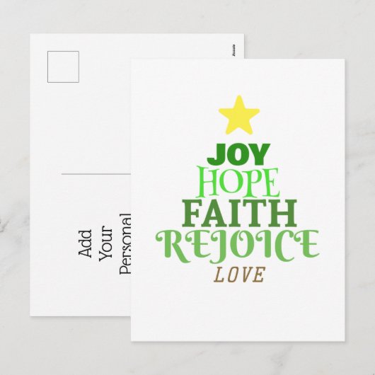 Kerstmis: kerstboom feestdagenkaart (Voorkant / Achterkant)