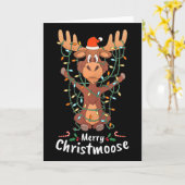 Kerstmis Kerstboom Lichtjes Merry Christmoose Kaart (Gele Bloem)