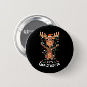 Kerstmis Kerstboom Lichtjes Rendier Ronde Button 5,7 Cm (Voorkant /achterkant)