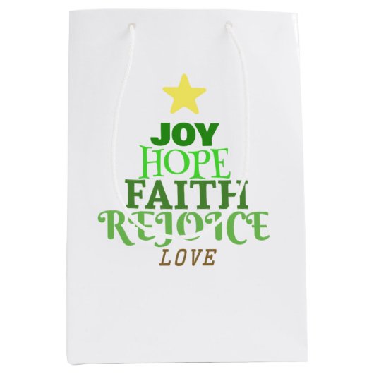 Kerstmis: kerstboom medium cadeauzakje (Voorkant)