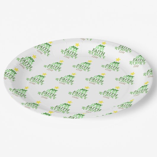 Kerstmis: kerstboom papieren bordje (Gekanteld)