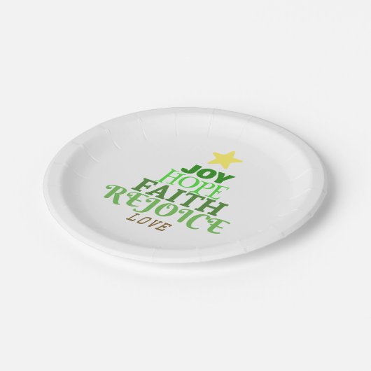 Kerstmis: kerstboom papieren bordje (Gekanteld)