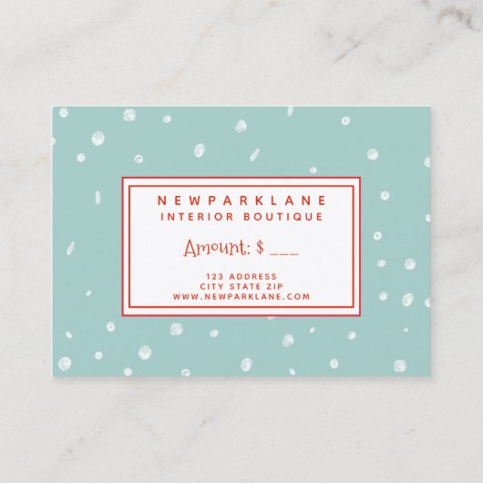 Kerstmis - kerstcadeaubon visitekaartje (Achterkant)