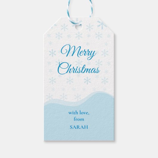 Kerstmis Kerstcadeautag | Sneeuwvlokontwerp Cadeaulabel (Voorkant)